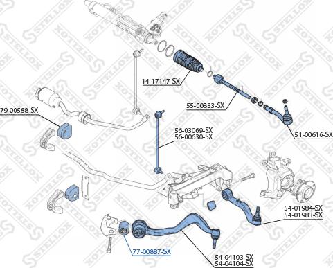 Stellox 77-00887-SX - Сайлентблок, рычаг подвески колеса unicars.by