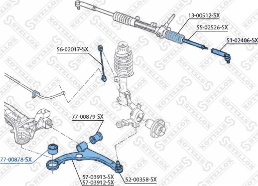 Stellox 77-00878-SX - Сайлентблок, рычаг подвески колеса unicars.by