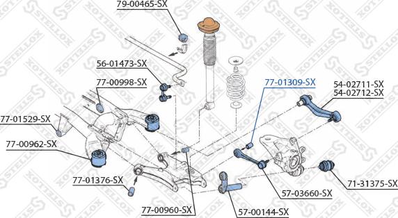 Stellox 77-01309-SX - Сайлентблок, рычаг подвески колеса unicars.by