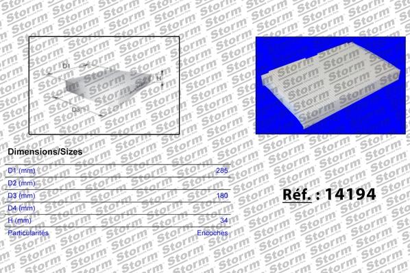 Storm 14194 - Фильтр воздуха в салоне unicars.by