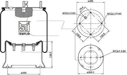 ST-Templin 04.060.6006.660 - Кожух пневматической рессоры unicars.by
