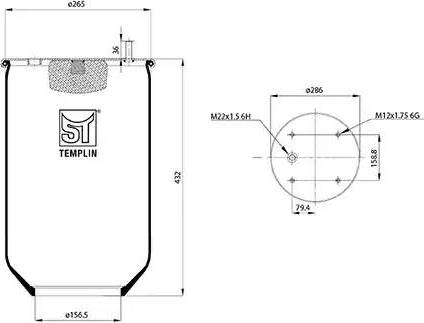 ST-Templin 04.060.6006.661 - Кожух пневматической рессоры unicars.by