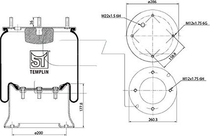 ST-Templin 04.060.6006.670 - Кожух пневматической рессоры unicars.by