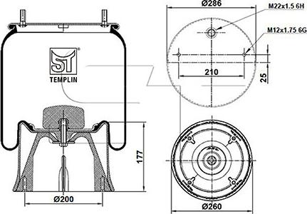 ST-Templin 04.060.6006.281 - Кожух пневматической рессоры unicars.by