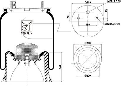 ST-Templin 04.060.6106.080 - Кожух пневматической рессоры unicars.by