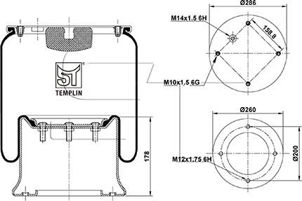 ST-Templin 04.060.6106.330 - Кожух пневматической рессоры unicars.by