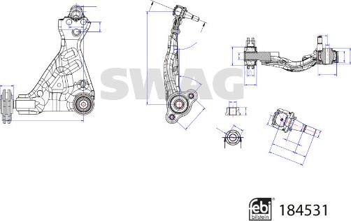 Swag 33 10 9424 - Рычаг подвески колеса unicars.by