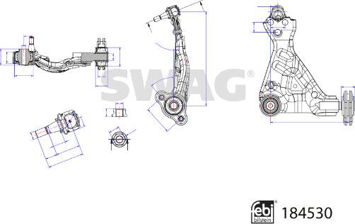 Swag 33 10 9423 - Рычаг подвески колеса unicars.by