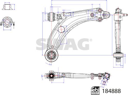 Swag 33 10 9629 - Рычаг подвески колеса unicars.by