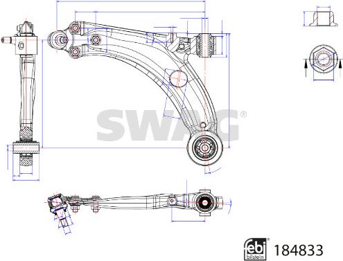 Swag 33 10 9625 - Рычаг подвески колеса unicars.by