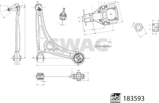 Swag 33 10 9060 - Рычаг подвески колеса unicars.by