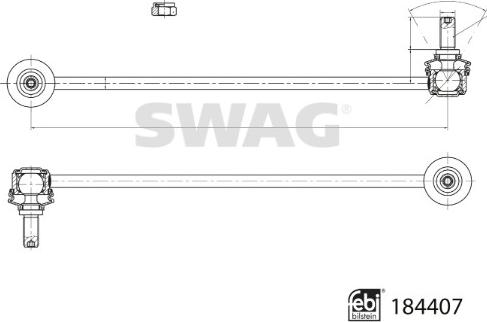 Swag 33 10 9364 - Тяга / стойка, стабилизатор unicars.by