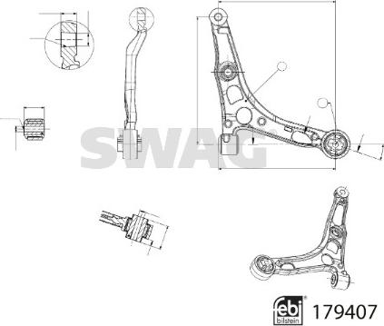 Swag 33 10 4909 - Рычаг подвески колеса unicars.by