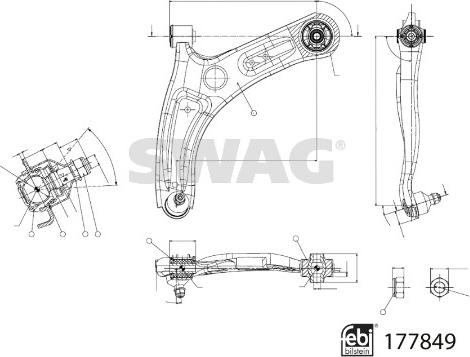 Swag 33 10 4332 - Рычаг подвески колеса unicars.by