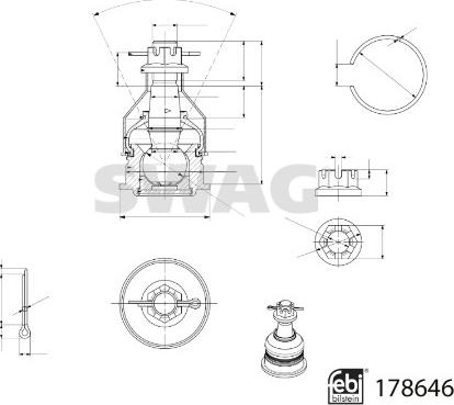 Swag 33 10 6997 - Шаровая опора, несущий / направляющий шарнир unicars.by