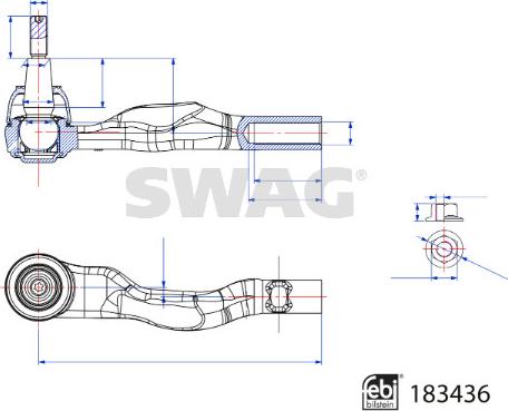 Swag 33 10 8965 - Наконечник рулевой тяги, шарнир unicars.by