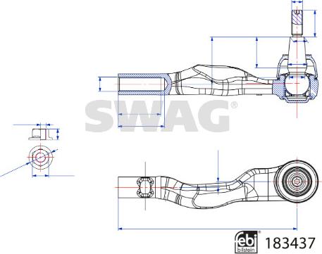 Swag 33 10 8966 - Наконечник рулевой тяги, шарнир unicars.by