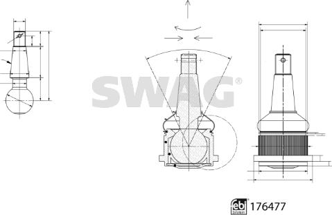 Swag 33 10 3569 - Шаровая опора, несущий / направляющий шарнир unicars.by