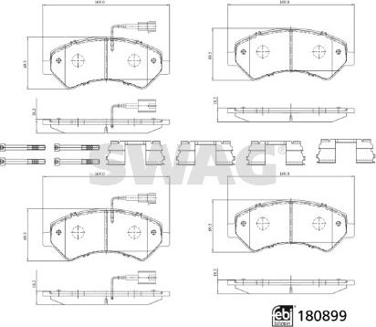 Swag 33 10 7998 - Тормозные колодки, дисковые, комплект unicars.by