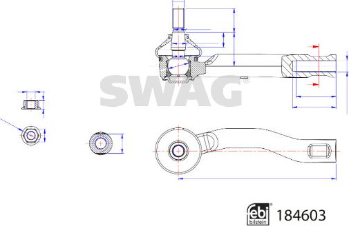 Swag 33 11 0088 - Наконечник рулевой тяги, шарнир unicars.by