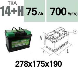 Technika TKA14+H - Стартерная аккумуляторная батарея, АКБ unicars.by