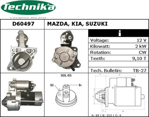 Technika D60497 - Стартер unicars.by