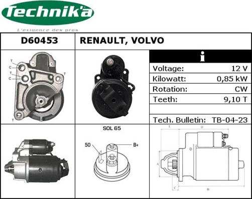 Technika D60453 - Стартер unicars.by