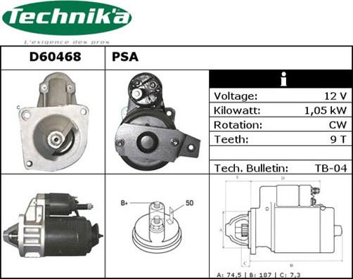 Technika D60468 - Стартер unicars.by