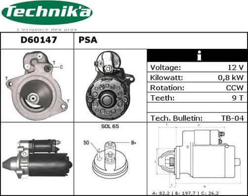 Technika D60147 - Стартер unicars.by