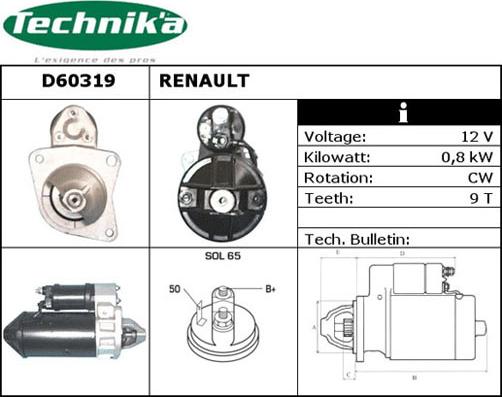 Technika D60319 - Стартер unicars.by