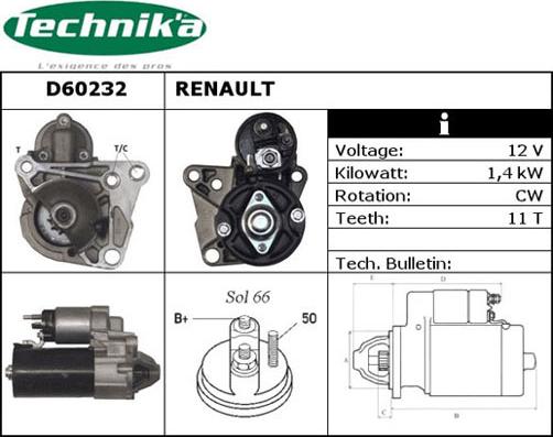 Technika D60232 - Стартер unicars.by