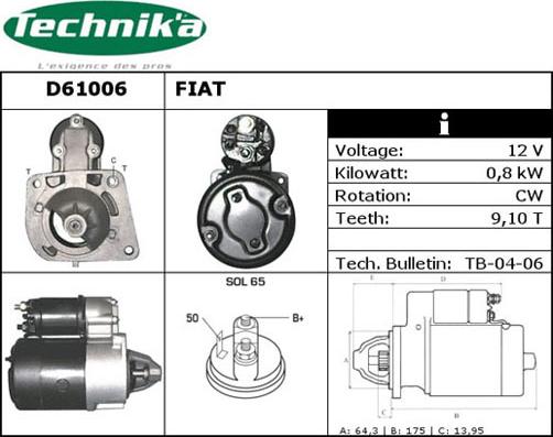 Technika D61006 - Стартер unicars.by