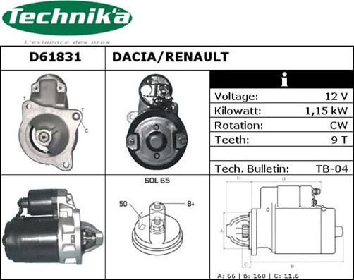 Technika D61831 - Стартер unicars.by