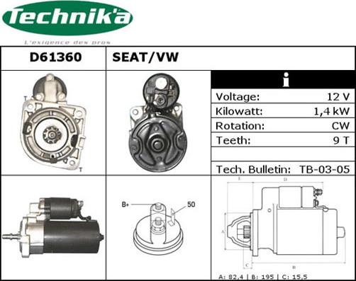 Technika D61360 - Стартер unicars.by