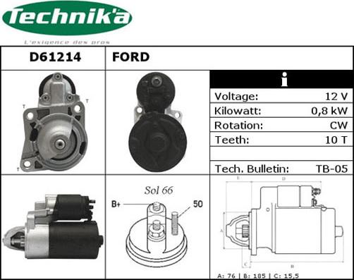 Technika D61214 - Стартер unicars.by