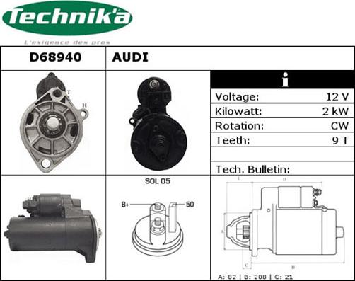 Technika D68940 - Стартер unicars.by