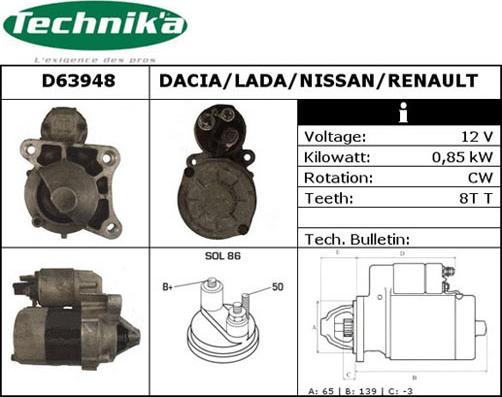 Technika D63948 - Стартер unicars.by