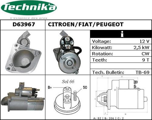 Technika D63967 - Стартер unicars.by