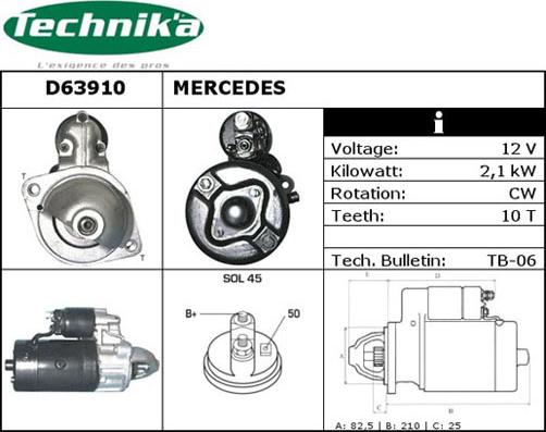 Technika D63910 - Стартер unicars.by