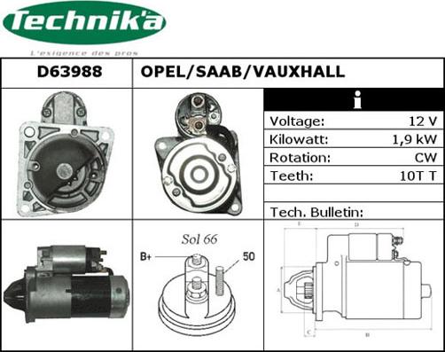 Technika D63988 - Стартер unicars.by