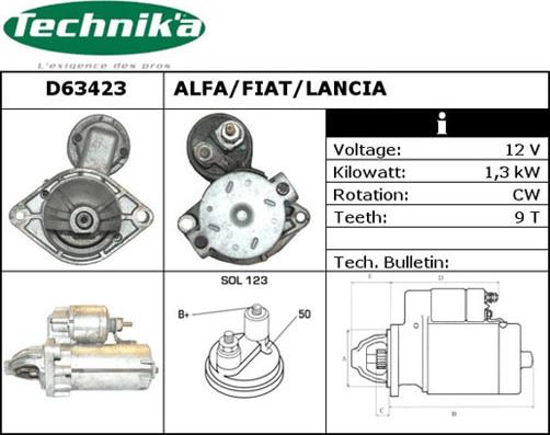 Technika D63423 - Стартер unicars.by