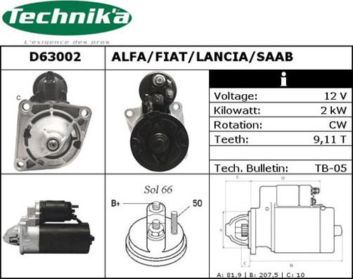 Technika D63002 - Стартер unicars.by