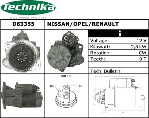 Technika D63355 - Стартер unicars.by