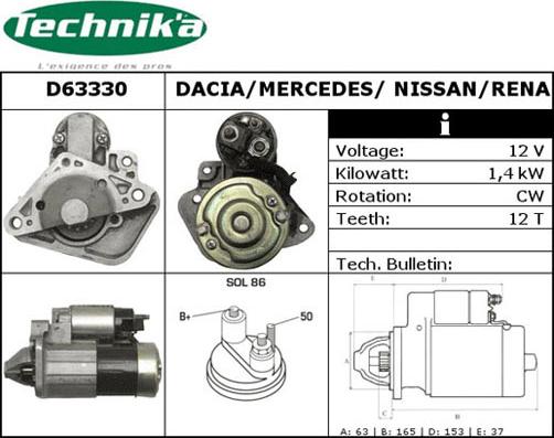 Technika D63330 - Стартер unicars.by