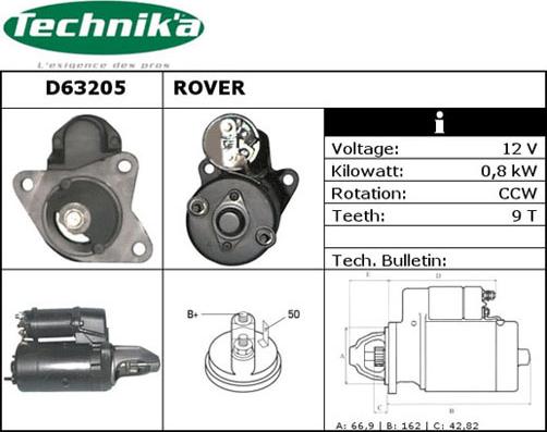 Technika D63205 - Стартер unicars.by