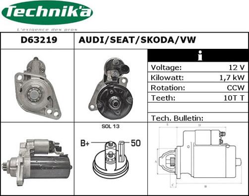 Technika D63219 - Стартер unicars.by