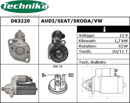 Technika D63220 - Стартер unicars.by