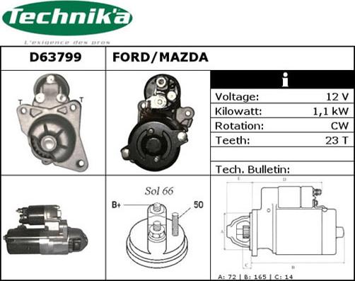 Technika D63799 - Стартер unicars.by