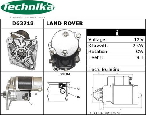 Technika D63718 - Стартер unicars.by