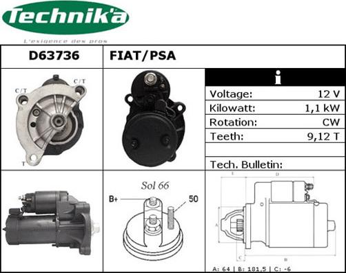 Technika D63736 - Стартер unicars.by